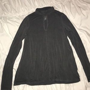 Flowy high neck long sleeve